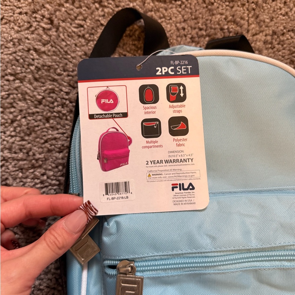 Fila Light Blue Mini Backpack Set - image 3